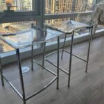 CB2 Chiaro Clear Nickel Stools (Set of 2)