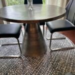 Silver Metal Round Bistro Table