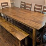 Expansive 10-Person Wooden Dining Table Set