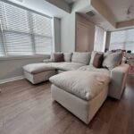 Ashley Cloud Sectional w/ Two Ottomans