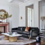 CB2 HOXTON Black Leather Sofa