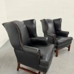 Pottery Barn Thatcher Leather Wingback Chairs