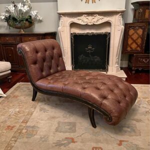 Marge Carson Leather Chaise